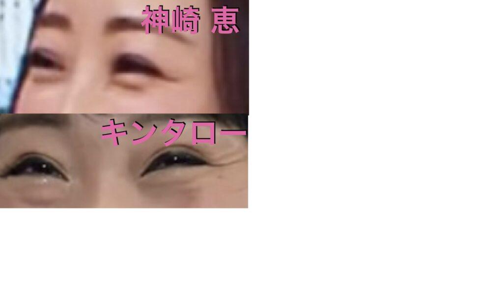 神崎恵とキンタローの目の比較
